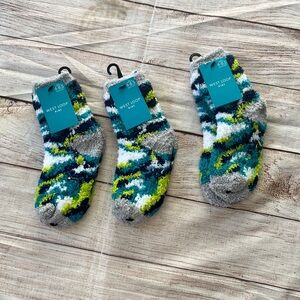 Kids Fuzzy Grip Socks Set of 3 Multicolor Size 4–8.5